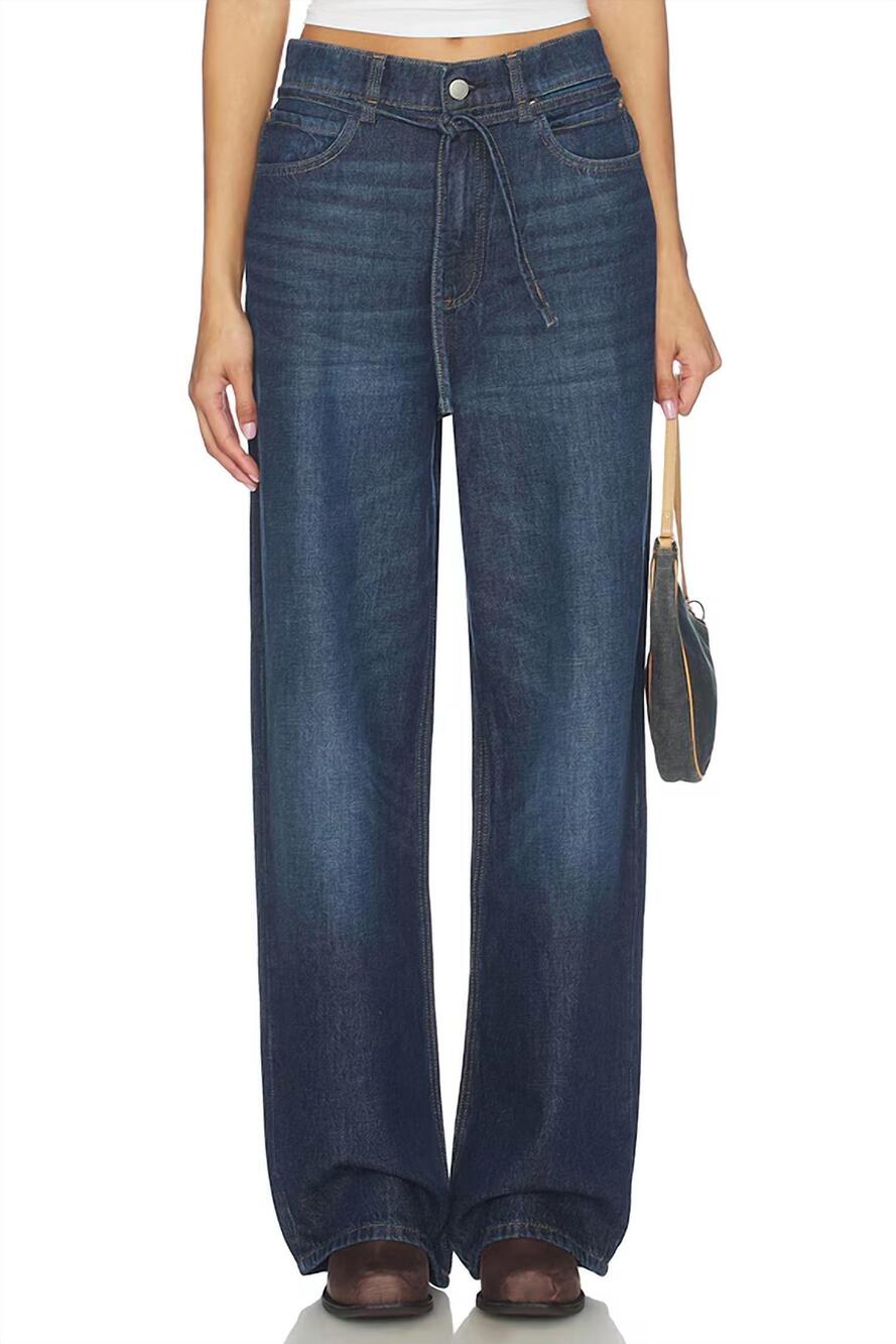 NEW DL1961 - WOMEN'S casie relaxed wide leg jeans in space blue